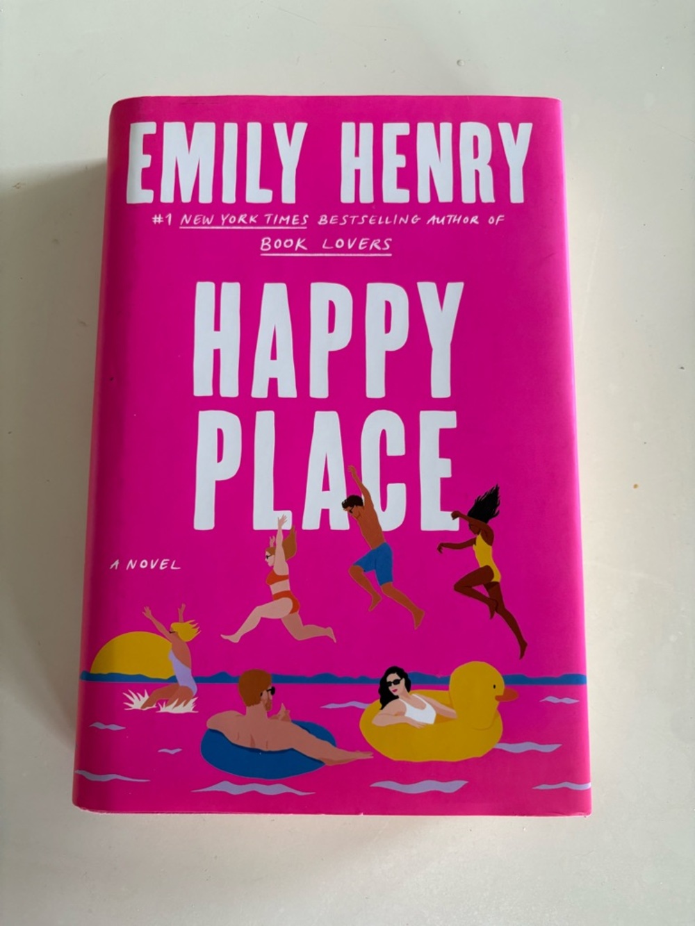 Emily Henry Happy Place — Pink Hardcover Novel